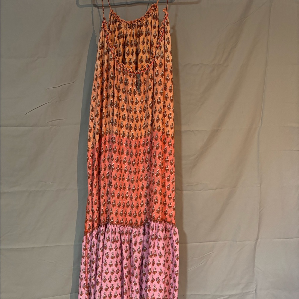 Anthropologie Orange and Pink Maxi Dress - Picture 2 of 4